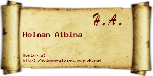 Holman Albina névjegykártya